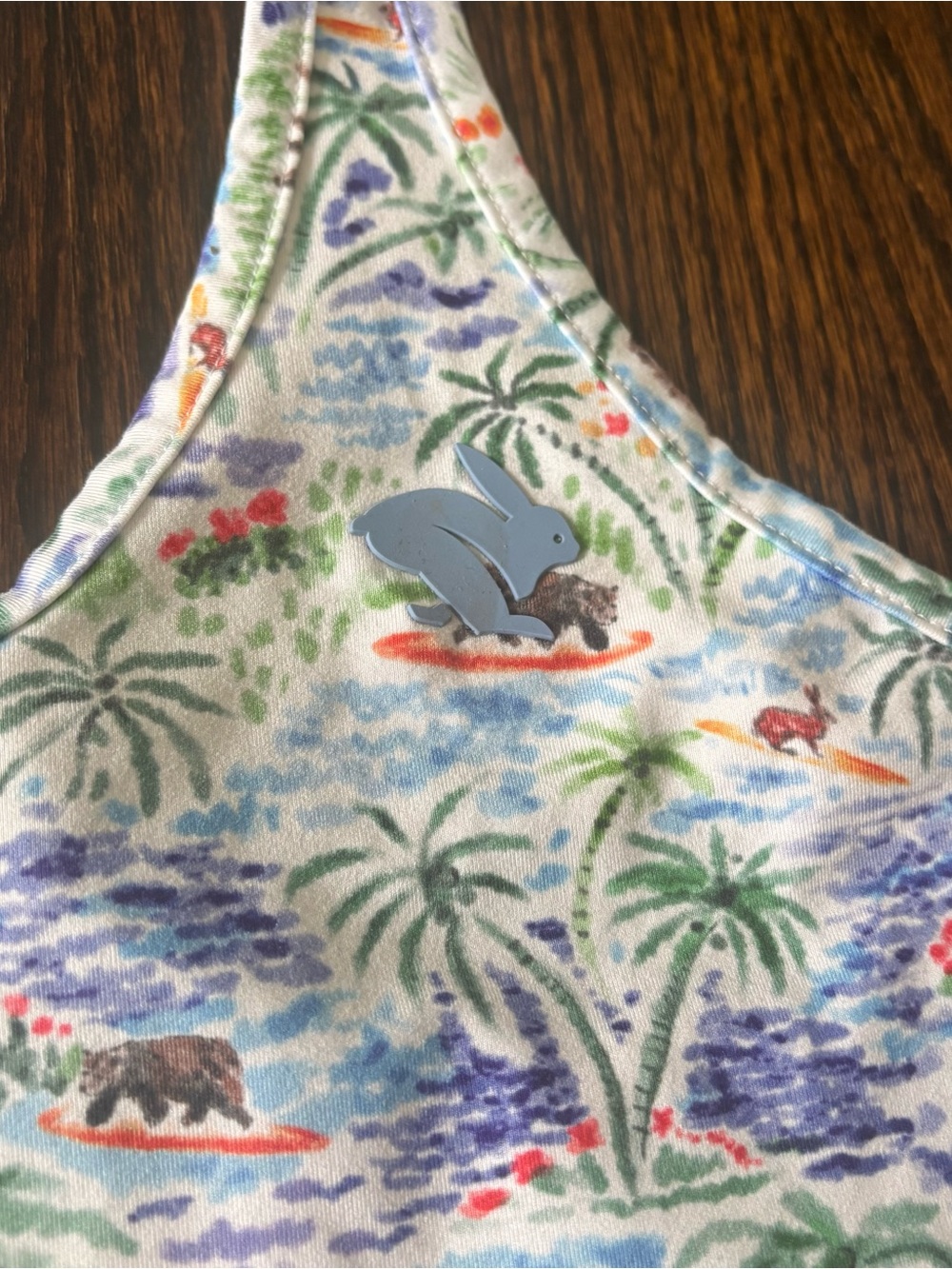 Rabbit Running California Print Racerback Tank Womens small - Picture 3 of 4
